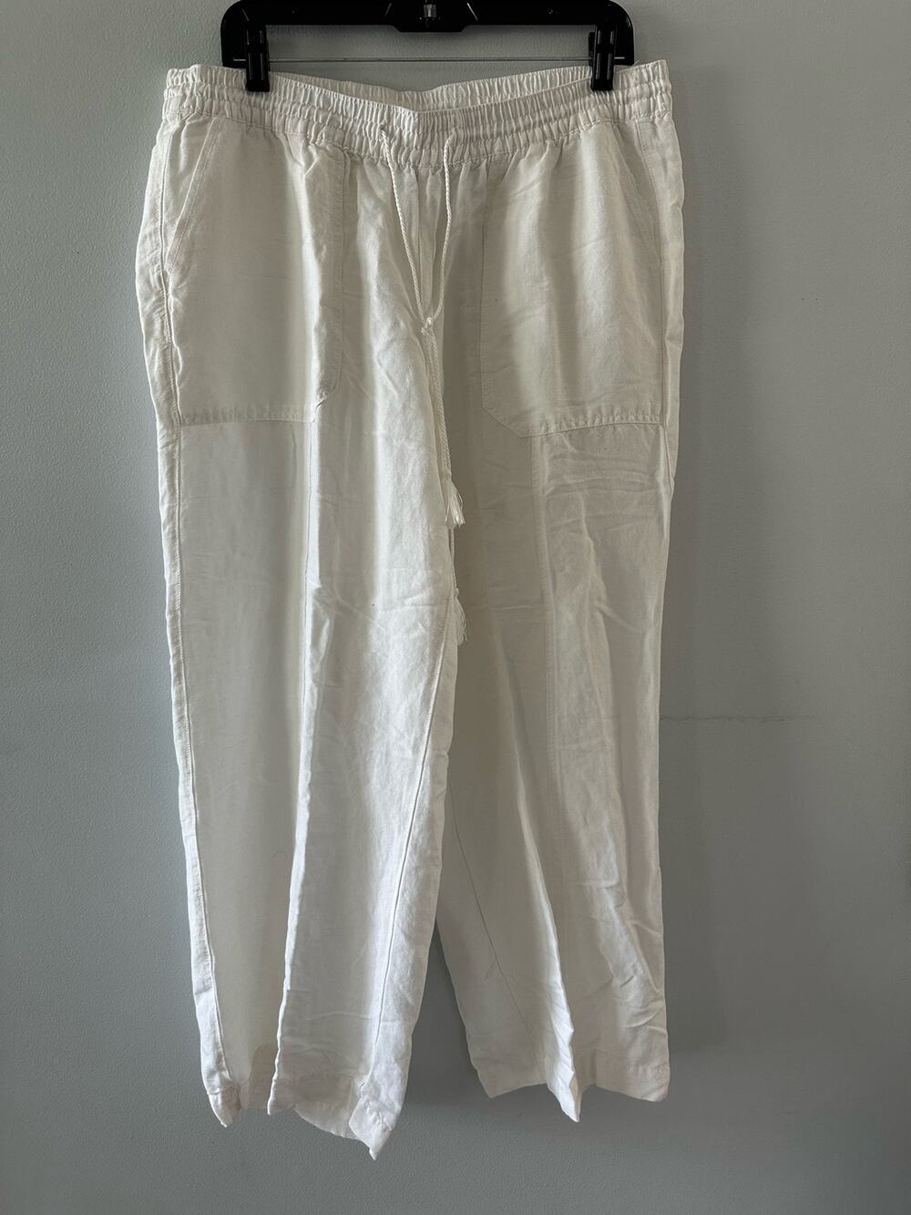 Lane Bryant Pants Women's 14/16 White Linen Drawstring Coastal Beachy Lagenlook